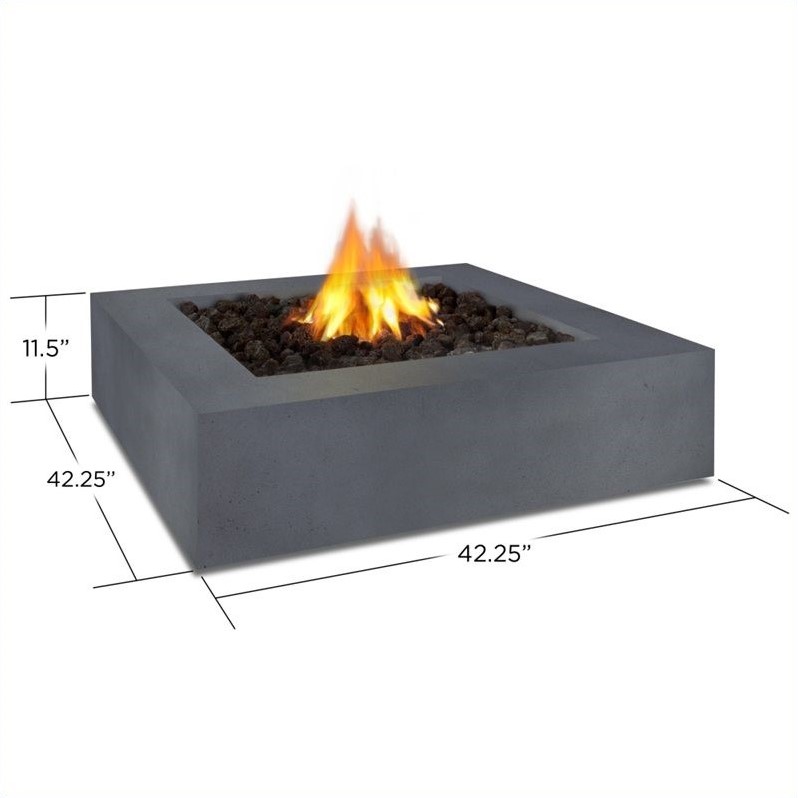 Real Flame Mezzo Square Propane Fire Table in Flint Gray - 9670LP-FG