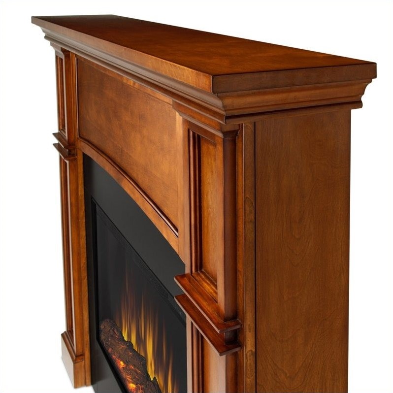 Real Flame Bradford Electric Slim Line Fireplace in Pecan Finish 7600EP