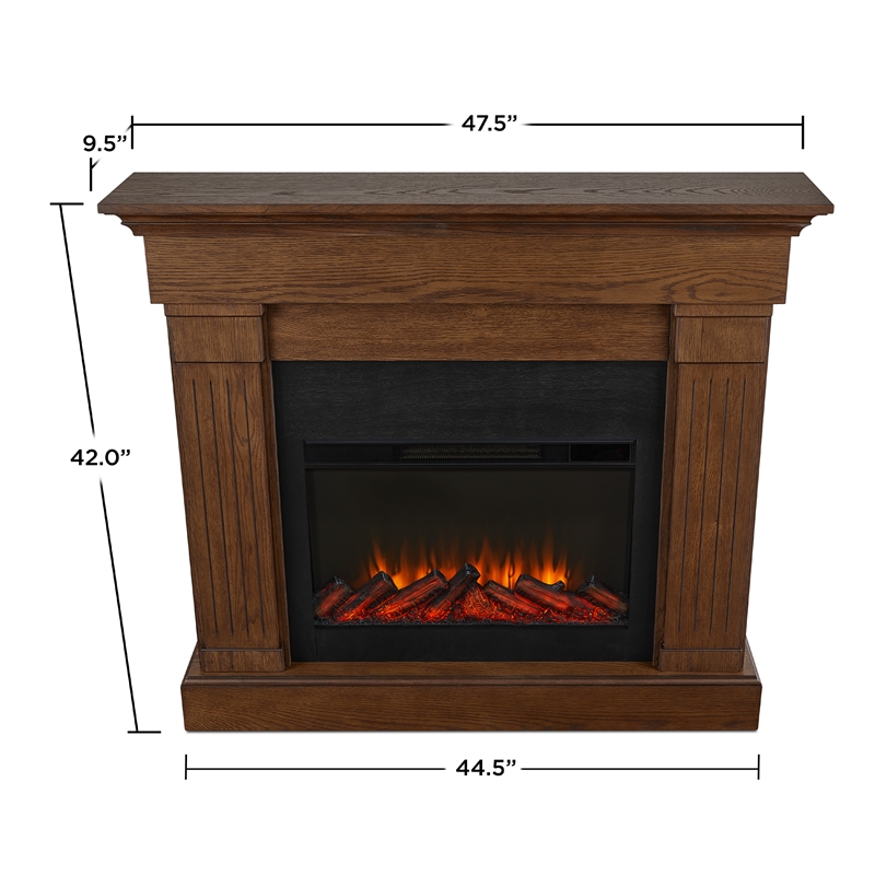 Real Flame Crawford Electric Slim Line Fireplace in Chestnut Oak