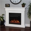 Real Flame Modern Wood Crawford Electric Slim Line Fireplace in White