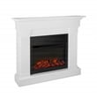 Real Flame Modern Wood Crawford Electric Slim Line Fireplace in White