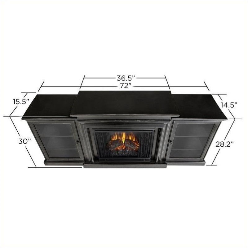 Real Flame Frederick 72" Entertainment Fireplace in Blackwash 7740EBW