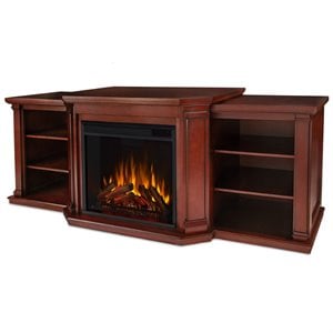 real flame valmont entertainment center fireplace dark mahogany
