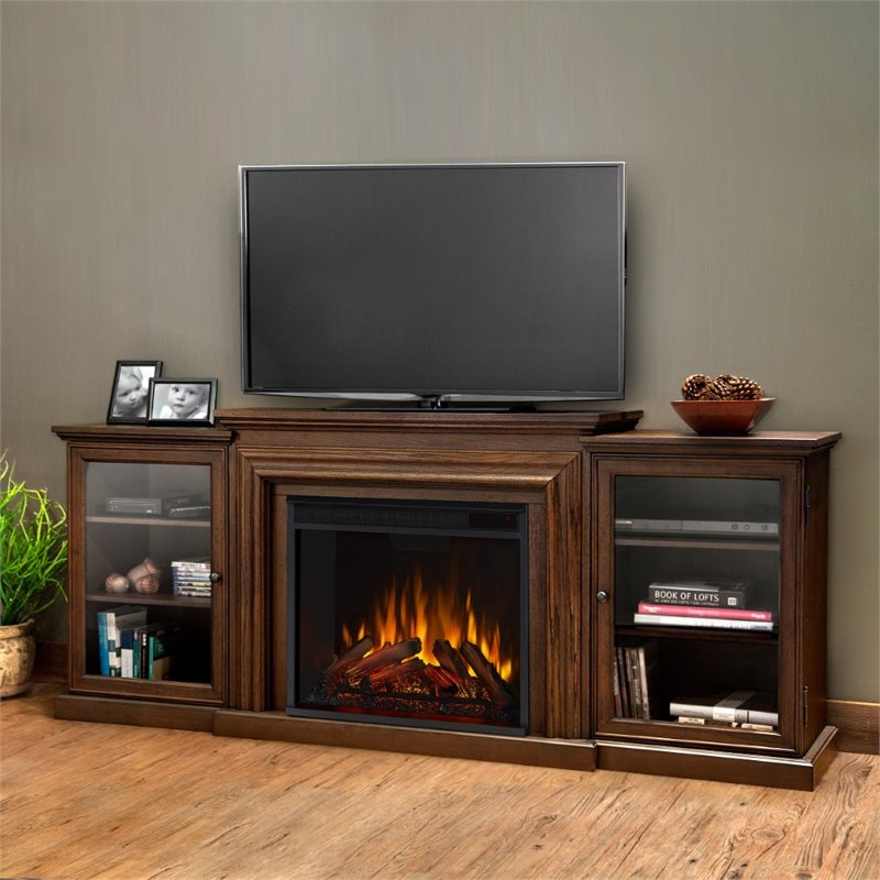 Real Flame Frederick Entertainment Electric Fireplace in Chestnut Oak