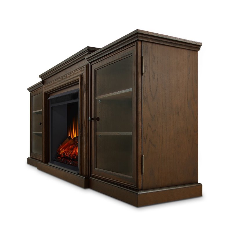 Real Flame Frederick Entertainment Electric Fireplace in Chestnut Oak