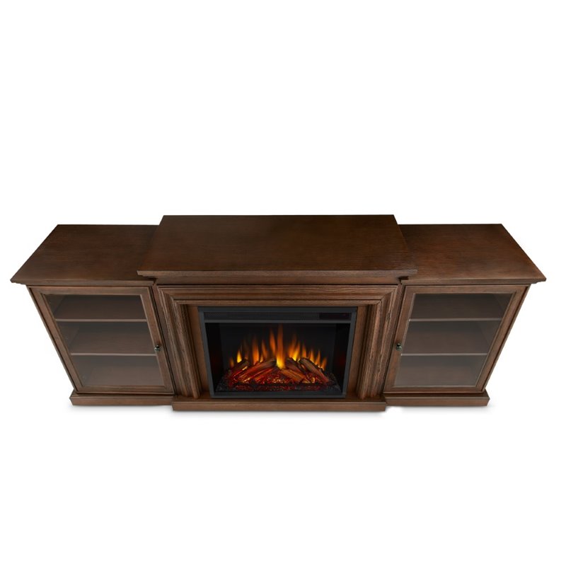 Real Flame Frederick Entertainment Electric Fireplace in Chestnut Oak