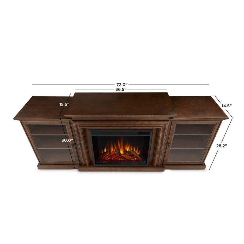 Real Flame Frederick Entertainment Electric Fireplace in Chestnut Oak