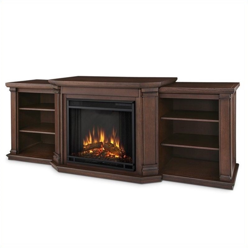 Real Flame Valmont Entertainment Electric Fireplace In Chestnut