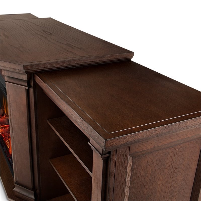 Real Flame Valmont Modern Wood Entertainment Electric Fireplace in Chocolate