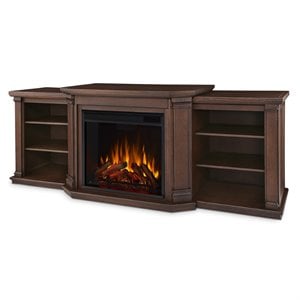 real flame valmont entertainment fireplace in chestnut oak finish