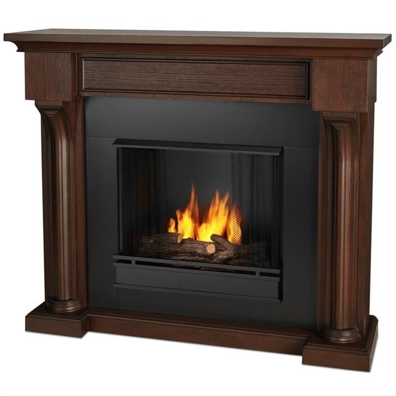 Real Flame Verona Indoor Gel Fireplace in Chesnut Oak  5420CO