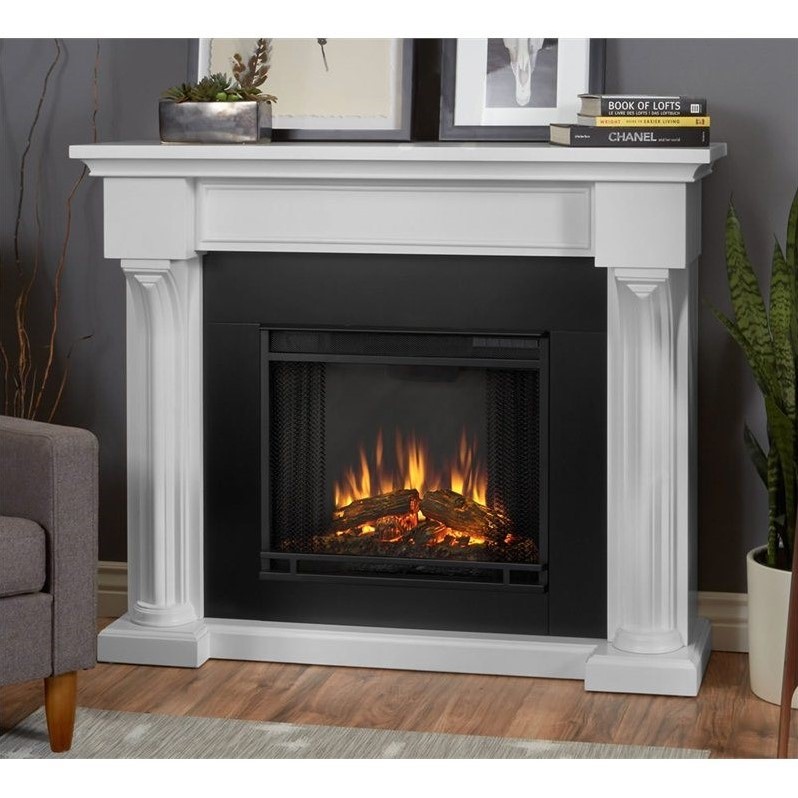 Real Flame Verona Indoor Electric Fireplace in White  5420EW
