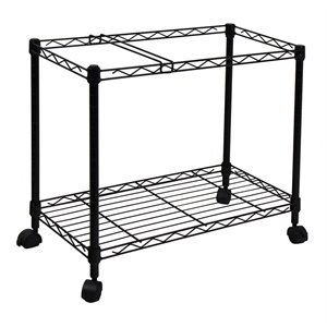 oceanstar portable metal rolling file cart with 4 swivel casters in black
