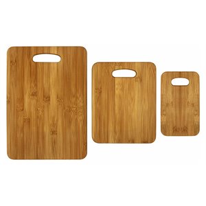 oceanstar 3 pieces eco-friendly traditional bamboo cutting board set in brown