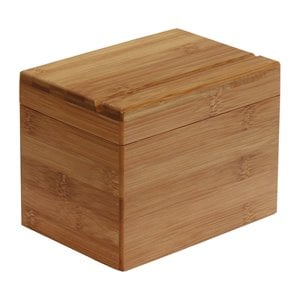 oceanstar durable traditional bamboo recipe box with divider in brown
