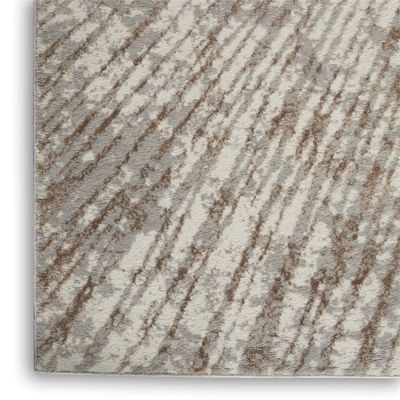 Nourison Home Glow 2' x 8' Gray Mocha Fabric Area Rug