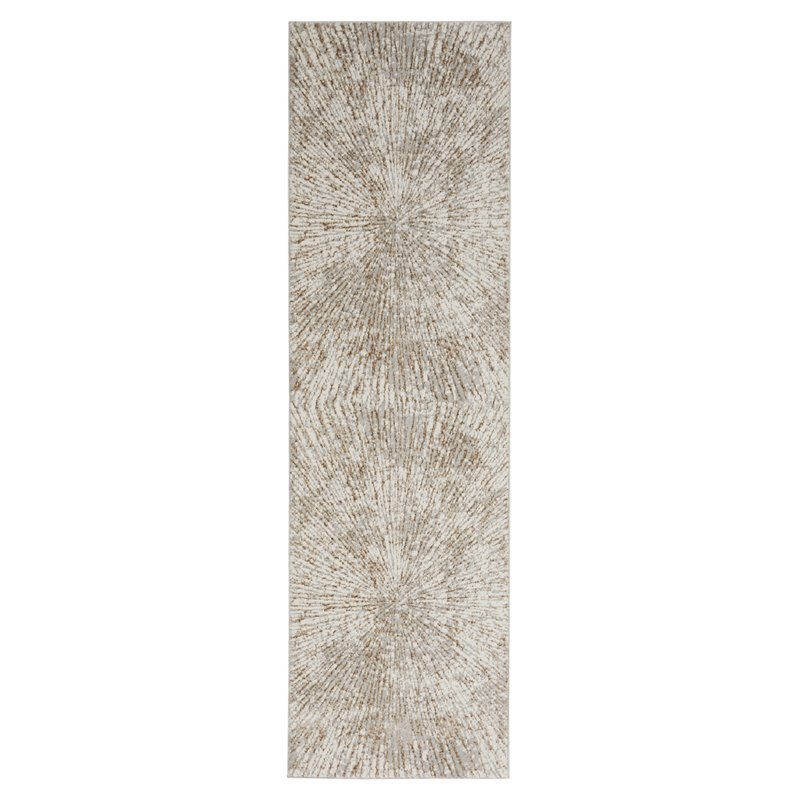 Nourison Home Glow 2' x 8' Gray Mocha Fabric Area Rug