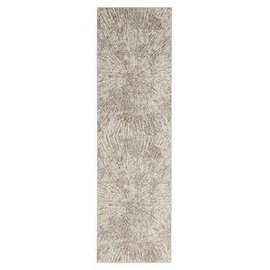 Nourison Home Glow 2' x 8' Gray Mocha Fabric Area Rug