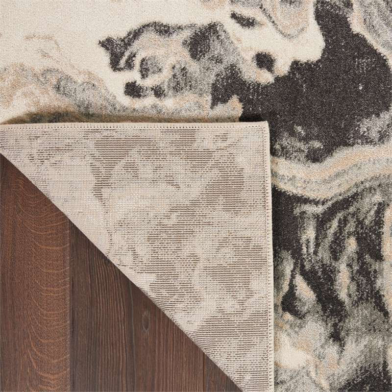 Inspire Me Home Decor Elegance 2' x 4' Gray & White Modern Fabric Indoor Rug