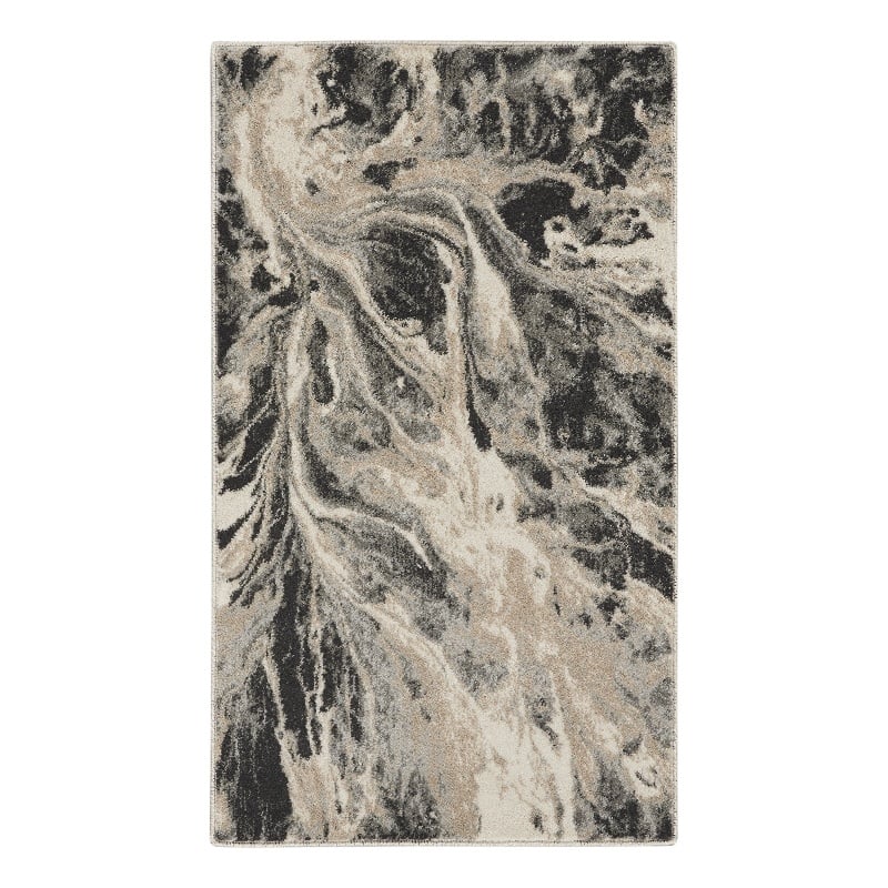 Inspire Me Home Decor Elegance 2' x 4' Gray & White Modern Fabric Indoor Rug