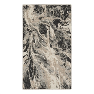 Inspire Me Home Decor Elegance 2' x 4' Gray & White Modern Fabric Indoor Rug