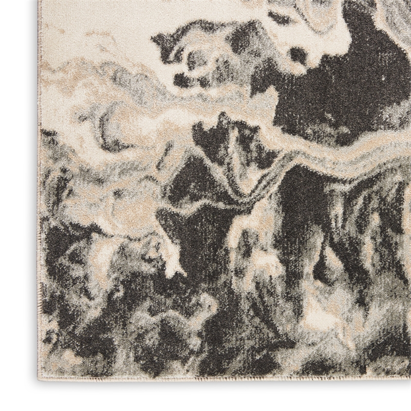 Nourison  Elegance 6' x 9' Fabric Gray Multicolor Modern Indoor Rug