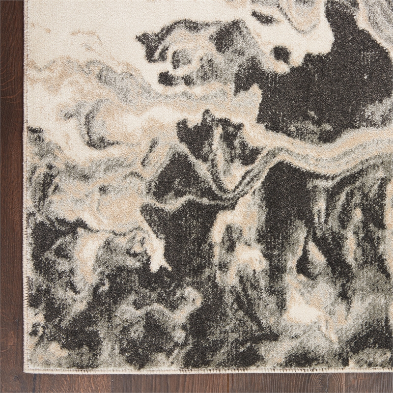 Nourison  Elegance 6' x 9' Fabric Gray Multicolor Modern Indoor Rug