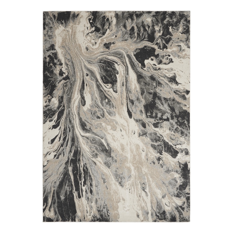 Nourison  Elegance 6' x 9' Fabric Gray Multicolor Modern Indoor Rug