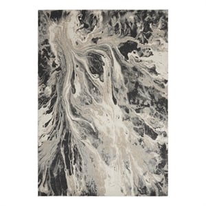 Nourison  Elegance 6' x 9' Fabric Gray Multicolor Modern Indoor Rug