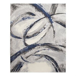 Nourison Splash 7'10&quot x 9'10&quot Gray Navy Modern Indoor Fabric Rug