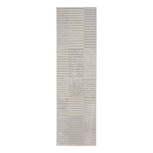Nourison Splash 2'2&quot x 7'6&quot Silver Grey Modern Indoor Fabric Rug