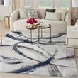 Nourison Splash 9' x 12' Gray Navy Modern Indoor Fabric Rug