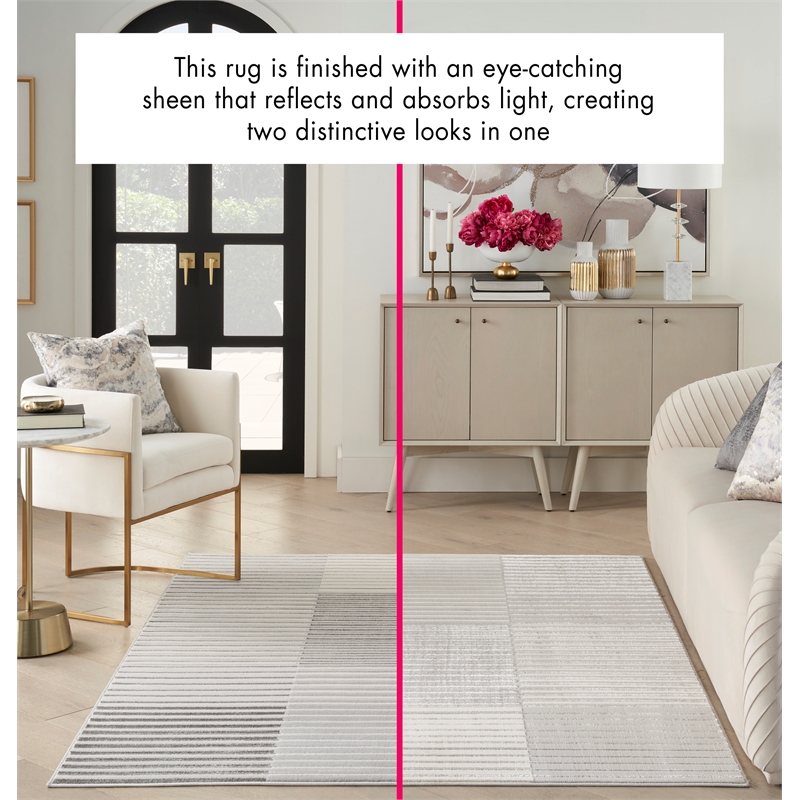 Nourison Splash 9' x 12' Silver Gray Modern Indoor Fabric Rug