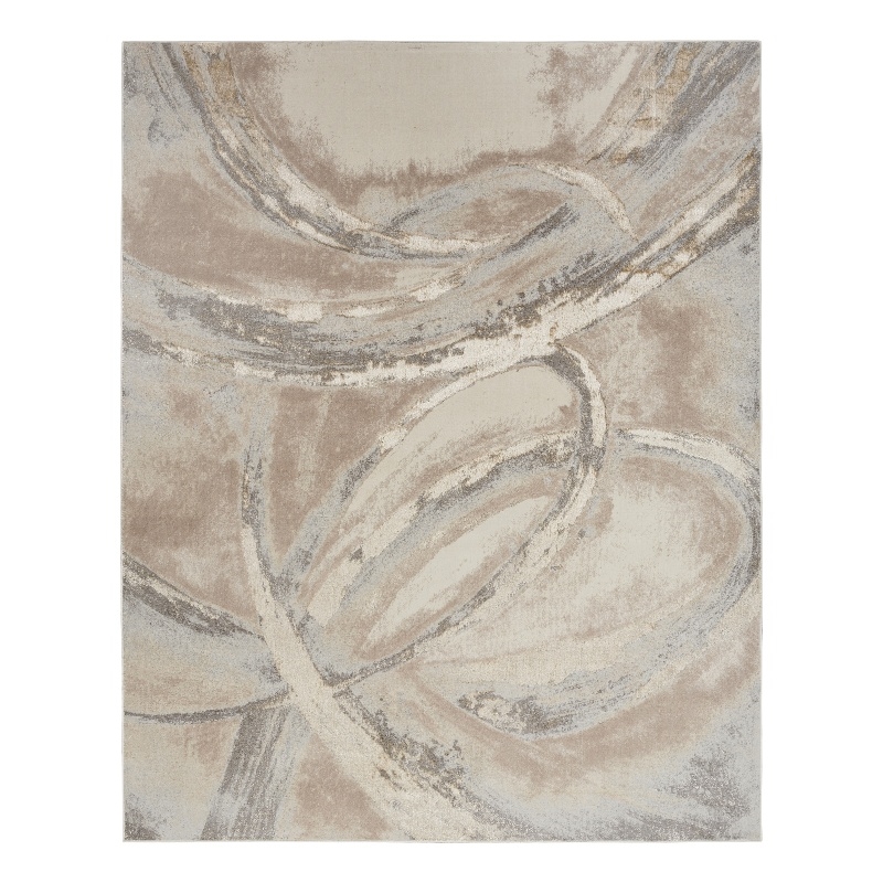 Nourison Splash 12' x 15' Beige Gray Modern Indoor Fabric Rug
