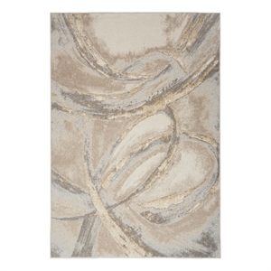 Nourison Splash 5'3&quot x 7'3&quot Beige Gray Modern Indoor Fabric Rug
