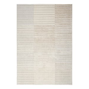 Nourison Splash 5'3&quot x 7'3&quot Beige Silver Modern Indoor Fabric Rug