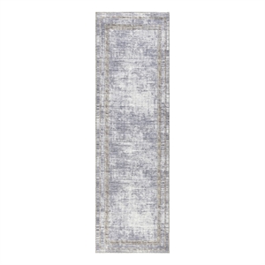 Nourison  Daydream 26x90&quot Indoor Contemporary Fabric Rug in Silver/Gray