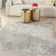 Nourison Glow 6' x 9' Gray Mocha Glam Fabric Indoor Rug