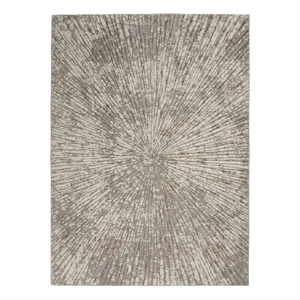 Nourison Glow 6' x 9' Gray Mocha Glam Fabric Indoor Rug
