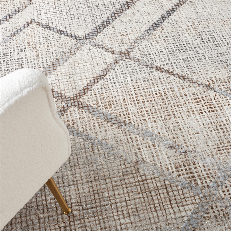 Nourison Sparkle 9' x 12' Gray Mocha Modern Indoor Rug