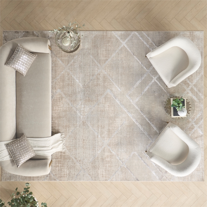 Nourison Sparkle 9' x 12' Gray Mocha Modern Indoor Rug