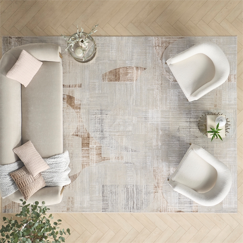 Nourison Sparkle 9' x 12' Gray Modern Indoor Rug