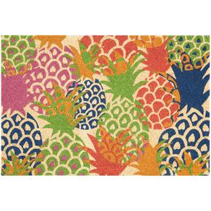 waverly greetings outdoor colorful pineapples multicolor door mat 2' x 3'