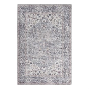 Nourison New Concept Washables 4' x 6' Grey Vintage Indoor Rug