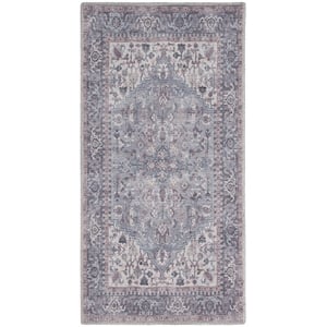 Nourison New Concept Washables 2' x 3'9&quot Grey Vintage Indoor Rug