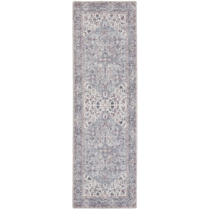 Nourison New Concept Washables 2'2&quot x 8' Grey Vintage Indoor Rug
