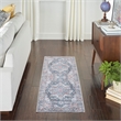 Nourison New Concept Washables 2' x 6' Light Blue Multicolr Vintage Indoor Rug