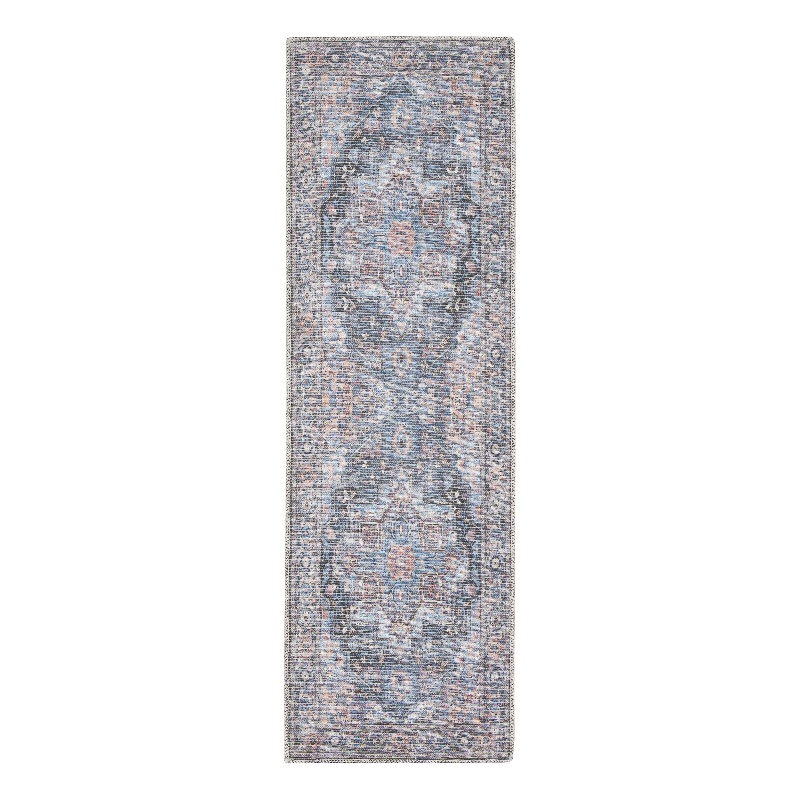Nourison New Concept Washables 2' x 6' Light Blue Multicolr Vintage Indoor Rug