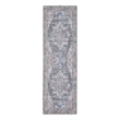 Nourison New Concept Washables 2' x 6' Light Blue Multicolr Vintage Indoor Rug