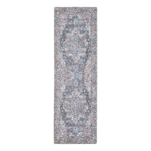 Nourison New Concept Washables 2'2&quot x 10' Light Blue Multicolor Vintage Rug